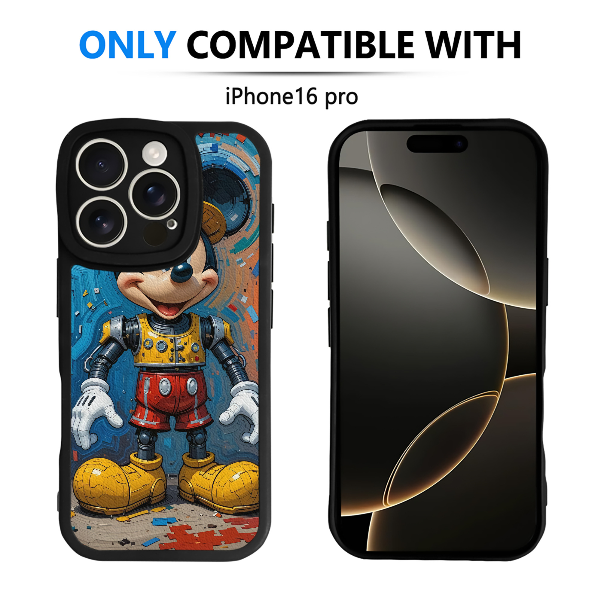 （画像用） ミッキーマウス Mickey Mouse 【iPhone 16シリーズ対応】シリコンスマホケース（レザー調） 材質：シリコン